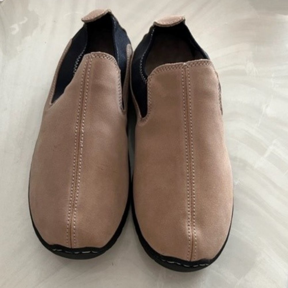 NIB Lands End Men's size 9M Outdoor Slip-on Slipper Camel